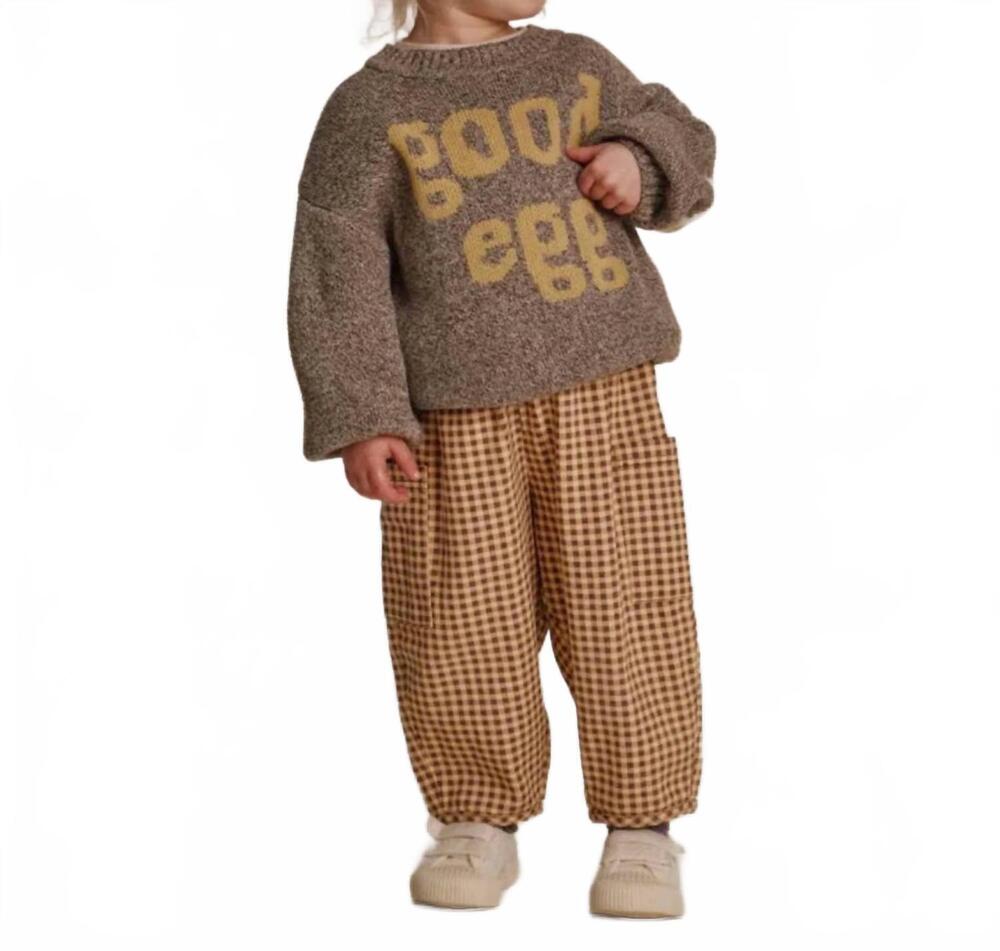NEW CLAUDE & CO girls greta good egg sweater in coco